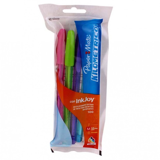 BOLIGRAFOS DE COLORES X 4 PAPER MATE