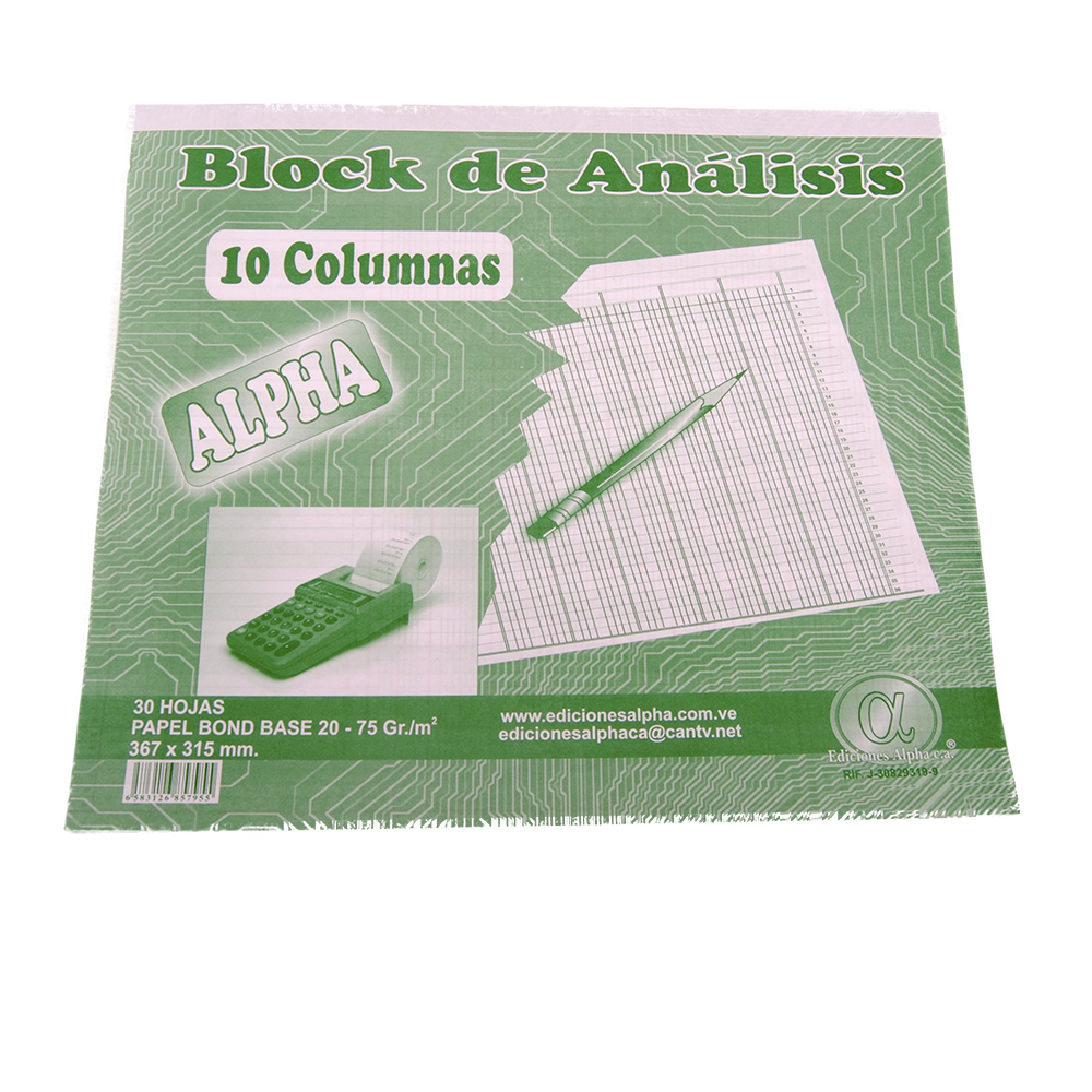 BLOCK DE CONTABILIDAD 10 COLUMNAS