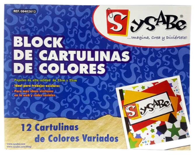 BLOCK DE CARTULINA DE COLORES SYSABE