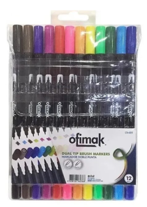 MARCADORES DOBLE PUNTA X 12 OFIMAK