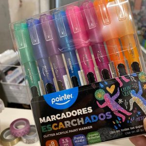 MARCADORES ESCARCHADOS X 8 POINTER