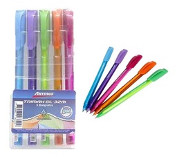 [BG05-000037] BOLIGRAFOS DE COLORES X 5 ARTESCO