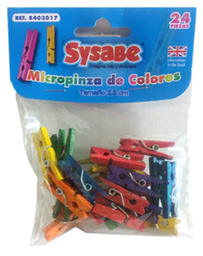 [MA25-000043] MICRO PINZAS COLORES X 24 2.5CM