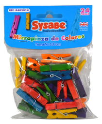 [MA25-000044] MICRO PINZAS COLORES X 24 3.5CM