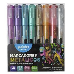 [MR25-000031] MARCADORES METALIZADOS X 8 POINTER